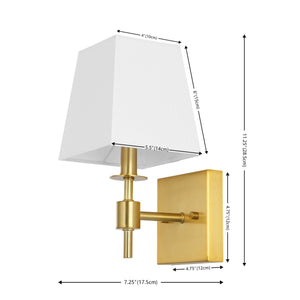 Safavieh Clauren, 7.25 Inch, Brass, Iron Wall Sconce Set Of 2 X23 Brass Gold 7.25" x 5.5" x 11.25"