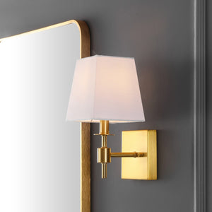 Safavieh Clauren, 7.25 Inch, Brass, Iron Wall Sconce Set Of 2 X23 Brass Gold 7.25" x 5.5" x 11.25"