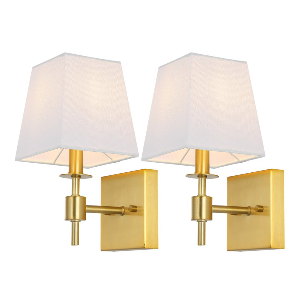 Safavieh CLAUREN, Elegant Black Iron Wall Sconce Set of 2 for Stylish Home Lighting and Ambiance Brass SCN4122B-SET2