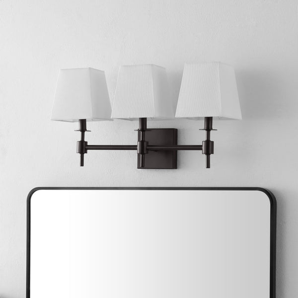 Safavieh Clelia, 3 Light, 22 Inch, Black, Iron Wall Sconce Orb SCN4123A