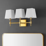 Safavieh Clelia, 3 Light, 21.25 Inch, Brass, Iron Wall Sconce X23 Brass Gold 7.25" x 21.25" x 11.25"