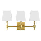 Safavieh Clelia, 3 Light, 21.25 Inch, Brass, Iron Wall Sconce X23 Brass Gold 7.25" x 21.25" x 11.25"