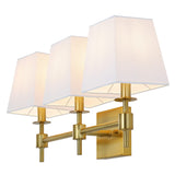 Safavieh Clelia, 3 Light, 21.25 Inch, Brass, Iron Wall Sconce X23 Brass Gold 7.25" x 21.25" x 11.25"