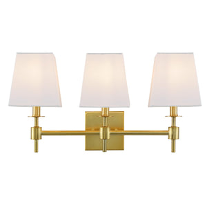 Safavieh Clelia, 3 Light, 21.25 Inch, Brass, Iron Wall Sconce X23 Brass Gold 7.25" x 21.25" x 11.25"