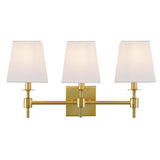 Safavieh Clelia, 3 Light, 21.25 Inch, Brass, Iron Wall Sconce X23 Brass Gold 7.25" x 21.25" x 11.25"