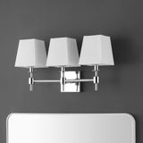 Safavieh Clelia, 3 Light, 21.25 Inch, Chrome, Iron Wall Sconce X23 Chrome 7.25" x 21.25" x 11.25"