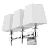 Safavieh Clelia, 3 Light, 21.25 Inch, Chrome, Iron Wall Sconce X23 Chrome 7.25" x 21.25" x 11.25"