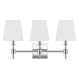 Safavieh Clelia, 3 Light, 21.25 Inch, Chrome, Iron Wall Sconce X23 Chrome 7.25" x 21.25" x 11.25"