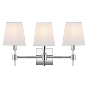 Safavieh Clelia, 3 Light, 21.25 Inch, Chrome, Iron Wall Sconce X23 Chrome 7.25" x 21.25" x 11.25"