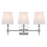 Safavieh Clelia, 3 Light, 21.25 Inch, Chrome, Iron Wall Sconce X23 Chrome 7.25" x 21.25" x 11.25"