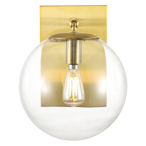 Safavieh SEOUL, Set of 2 Contemporary Iron and Glass Wall Sconces for Stylish Home Illumination Upgrade Gold SCN4124A-SET2
