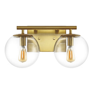 Safavieh Severa, 2 Light, 13.5 Inch, Brass, Iron/Glass Wall Sconce Brass Gold SCN4125A