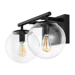 Safavieh Severa, 2 Light, 13.5 Inch, Brass, Iron/Glass Wall Sconce Black SCN4125B