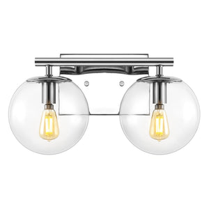 Safavieh Severa, 2 Light, 13.5 Inch, Brass, Iron/Glass Wall Sconce Chrome SCN4125C