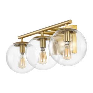 Safavieh Charlene, 3 Light, 19 Inch, Brass, Iron/Glass Wall Sconce Brass Gold SCN4126A