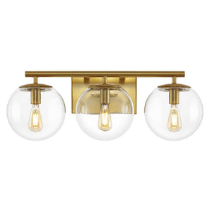 Safavieh Charlene, 3 Light, 19 Inch, Brass, Iron/Glass Wall Sconce Brass Gold SCN4126A