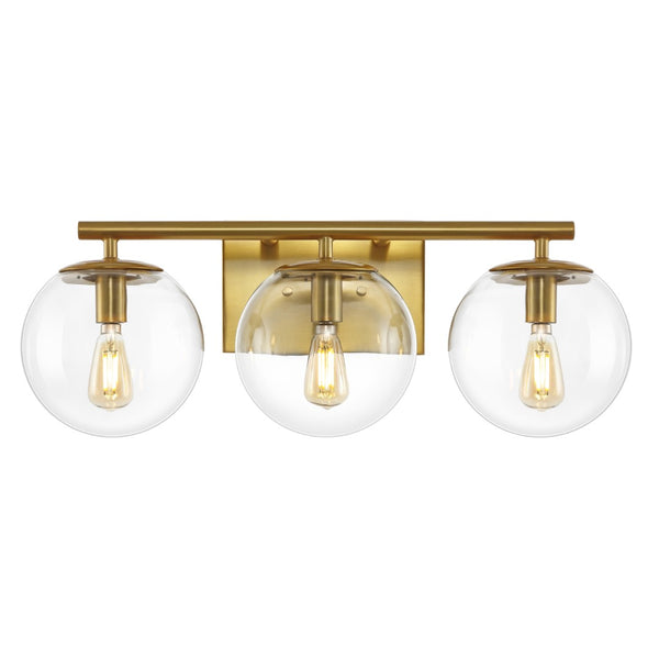Safavieh Charlene, 3 Light, 19 Inch, Brass, Iron/Glass Wall Sconce Brass Gold SCN4126A