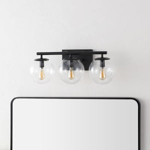 Safavieh Charlene, 3 Light, 19 Inch, Black, Iron/Glass Wall Sconce Black SCN4126B