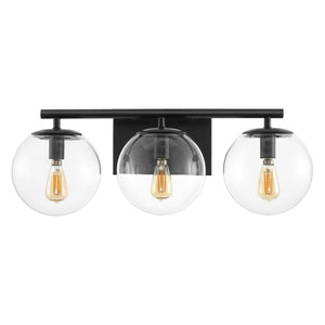 Safavieh Charlene, 3 Light, 19 Inch, Black, Iron/Glass Wall Sconce Black SCN4126B