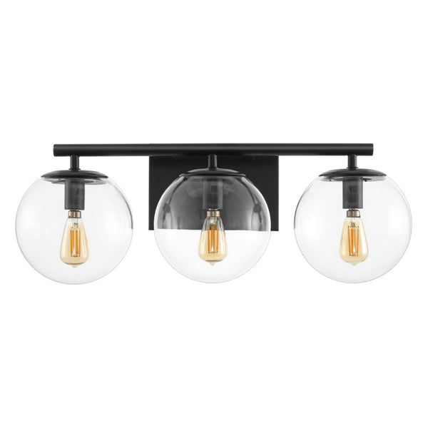 Safavieh Charlene, 3 Light, 19 Inch, Black, Iron/Glass Wall Sconce Black SCN4126B