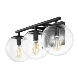 Safavieh Charlene, 3 Light, 19 Inch, Black, Iron/Glass Wall Sconce Black SCN4126B