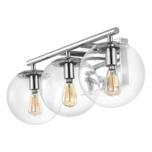 Safavieh Charlene, 3 Light, 19 Inch, Chrome, Iron/Glass Wall Sconce Chrome SCN4126C