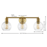 Safavieh Sunetta 3 Lt 25" Wall Sconce Brass SCN4127A