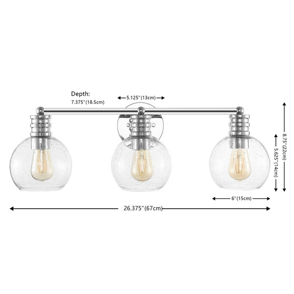 Safavieh Sunetta 3 Lt 25" Wall Sconce Chrome SCN4127C