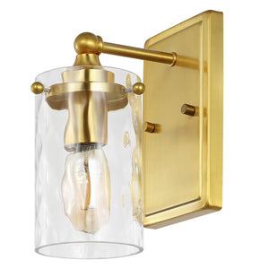 Safavieh JOBIE, Elegant 7-Inch Iron and Glass Sconce Set of 2 for Warm Ambient Lighting in Any Space Brass SCN4128A-SET2