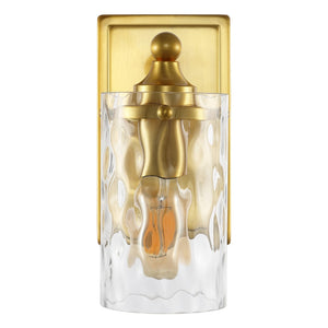 Safavieh JOBIE, Elegant 7-Inch Iron and Glass Sconce Set of 2 for Warm Ambient Lighting in Any Space Brass SCN4128A-SET2