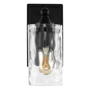 Safavieh JOBIE, Elegant 7-Inch Iron and Glass Sconce Set of 2 for Warm Ambient Lighting in Any Space Black SCN4128B-SET2