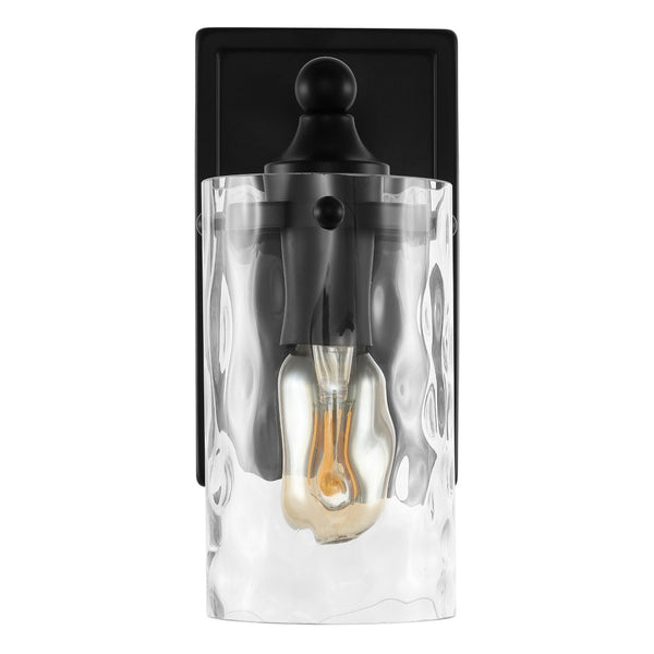 Safavieh JOBIE, Elegant 7-Inch Iron and Glass Sconce Set of 2 for Warm Ambient Lighting in Any Space Black SCN4128B-SET2