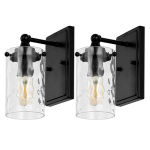 Safavieh Jobie, 7 Inch, Black, Iron/Glass Sconce Set Of 2 - Set of 2 Brass SCN4128B-SET2