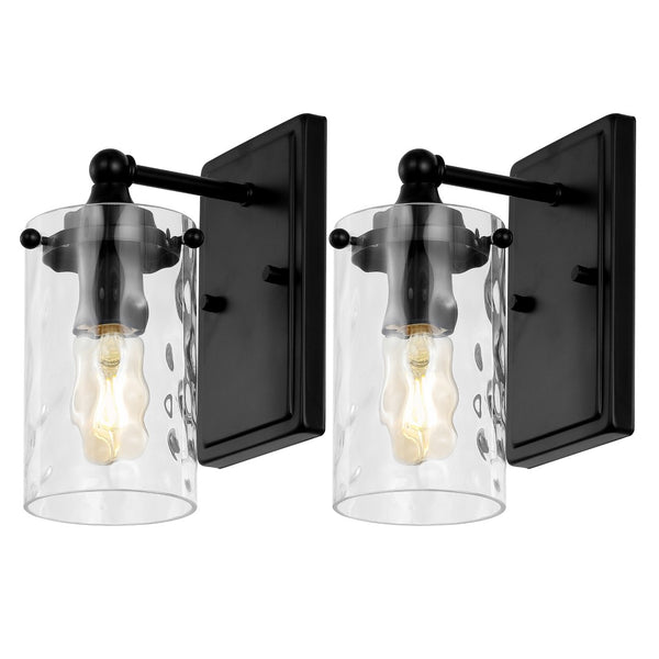 Safavieh Jobie, 7 Inch, Black, Iron/Glass Sconce Set Of 2 - Set of 2 Brass SCN4128B-SET2