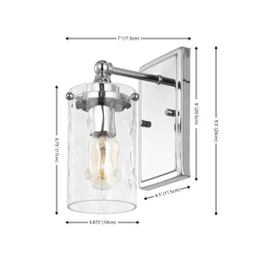Safavieh JOBIE, Elegant 7-Inch Iron and Glass Sconce Set of 2 for Warm Ambient Lighting in Any Space Chrome SCN4128C-SET2