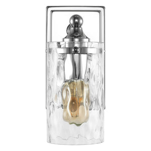 Safavieh JOBIE, Elegant 7-Inch Iron and Glass Sconce Set of 2 for Warm Ambient Lighting in Any Space Chrome SCN4128C-SET2