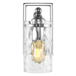 Safavieh JOBIE, Elegant 7-Inch Iron and Glass Sconce Set of 2 for Warm Ambient Lighting in Any Space Chrome SCN4128C-SET2