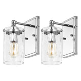 Jobie, 7 Inch, Chrome, Iron/Glass Sconce Set Of 2 - Set of 2