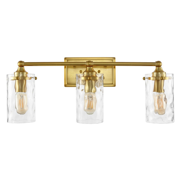 Safavieh JOHARI, 3-Light Wall Sconce, 23.5-Inch Elegant Iron and Glass Design for Stylish Home Illumination Gold SCN4129A