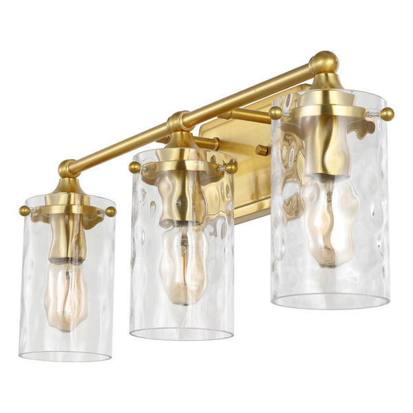 Safavieh JOHARI, 3-Light Wall Sconce, 23.5-Inch Elegant Iron and Glass Design for Stylish Home Illumination Gold SCN4129A