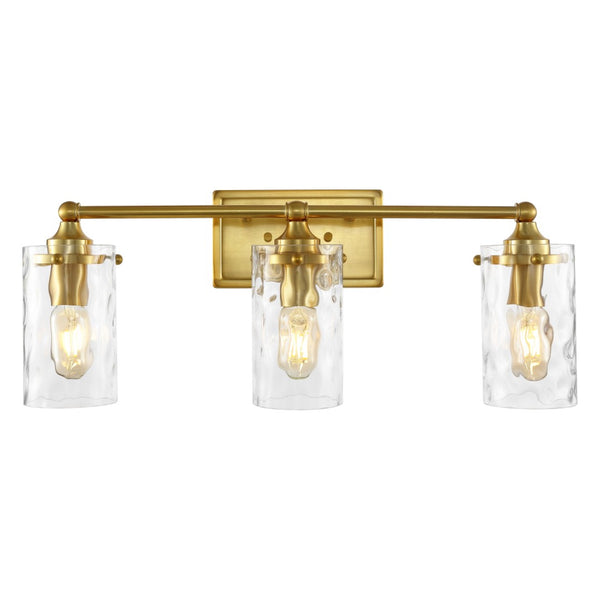 Safavieh JOHARI, 3-Light Wall Sconce, 23.5-Inch Elegant Iron and Glass Design for Stylish Home Illumination Gold SCN4129A