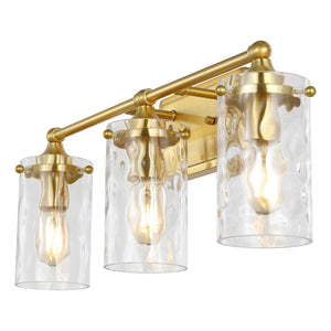 Safavieh JOHARI, 3-Light Wall Sconce, 23.5-Inch Elegant Iron and Glass Design for Stylish Home Illumination Gold SCN4129A