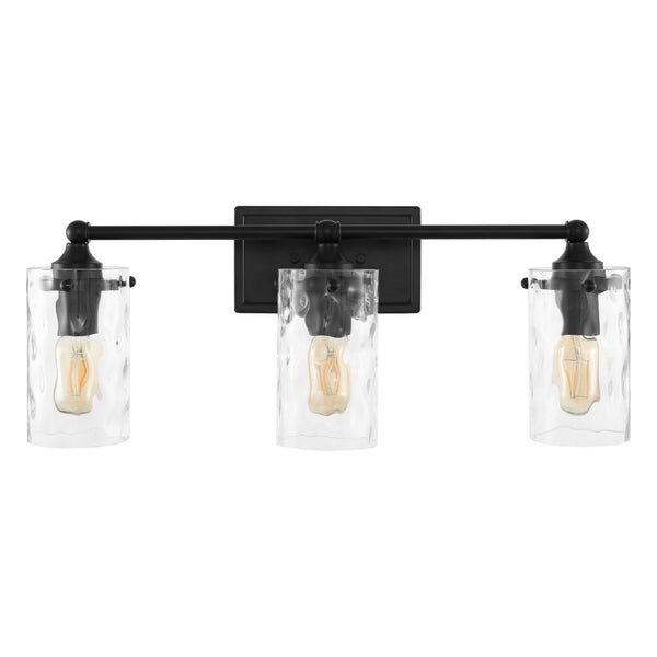 Safavieh JOHARI, 3-Light Wall Sconce, 23.5-Inch Elegant Iron and Glass Design for Stylish Home Illumination Black SCN4129B