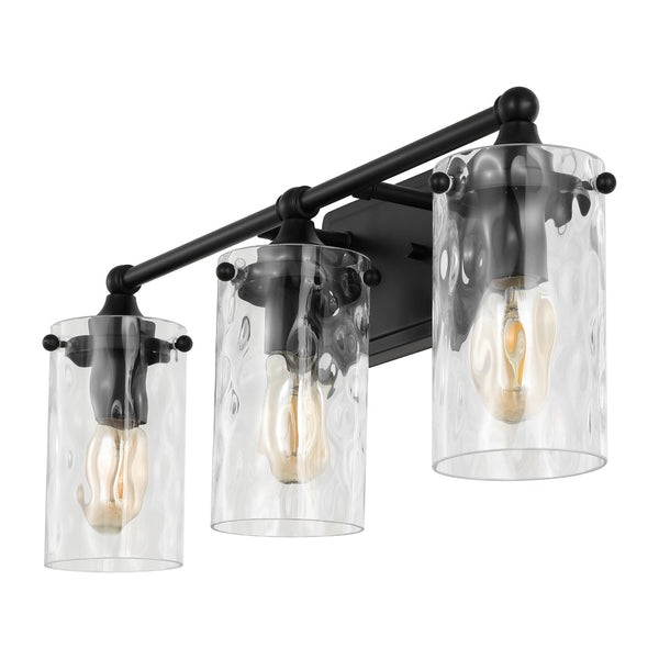 Safavieh JOHARI, 3-Light Wall Sconce, 23.5-Inch Elegant Iron and Glass Design for Stylish Home Illumination Black SCN4129B
