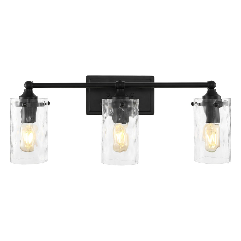 Safavieh JOHARI, 3-Light Wall Sconce, 23.5-Inch Elegant Iron and Glass Design for Stylish Home Illumination Black SCN4129B