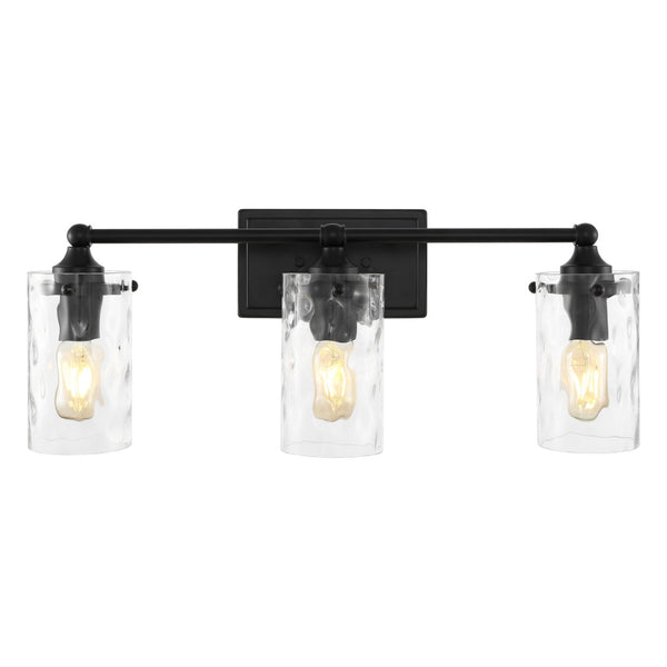 Safavieh JOHARI, 3-Light Wall Sconce, 23.5-Inch Elegant Iron and Glass Design for Stylish Home Illumination Black SCN4129B