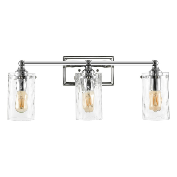 Safavieh JOHARI, 3-Light Wall Sconce, 23.5-Inch Elegant Iron and Glass Design for Stylish Home Illumination Chrome SCN4129C