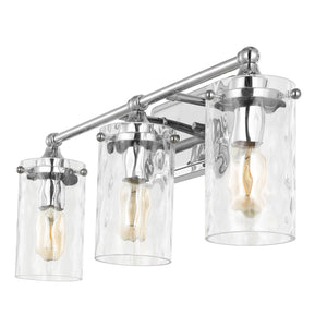 Safavieh JOHARI, 3-Light Wall Sconce, 23.5-Inch Elegant Iron and Glass Design for Stylish Home Illumination Chrome SCN4129C