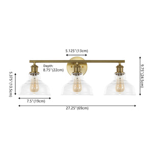Safavieh Calyna, 3 Light, 28 Inch, Gold, Iron/Glass Wall Sconce SCN4130A