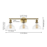 Safavieh Calyna, 3 Light, 28 Inch, Gold, Iron/Glass Wall Sconce SCN4130A